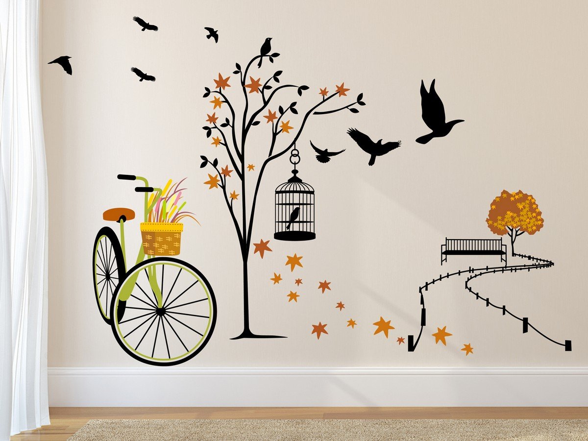 Wall Sticker for Living Room, Ride through Nature – Aerinaacrylicworld